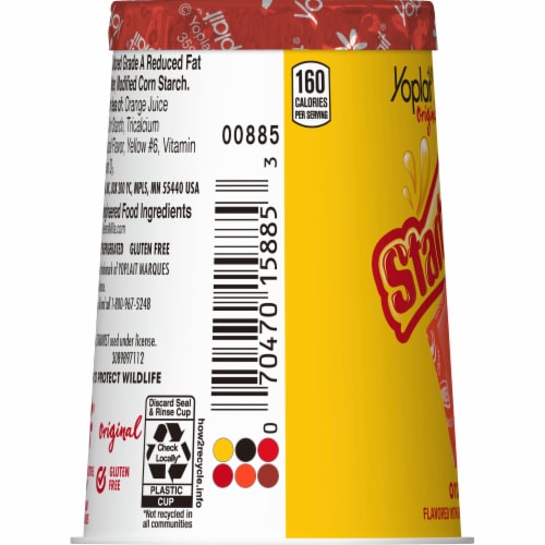 Yoplait Original Starburst Orange Flavored Low Fat Yogurt Cup Perspective: right