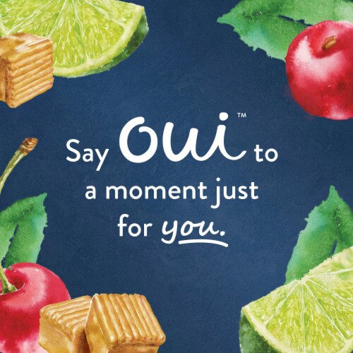 Oui by Yoplait Creme Fraiche Cherry Cheesecake Layered Dessert Glass Jars Perspective: right