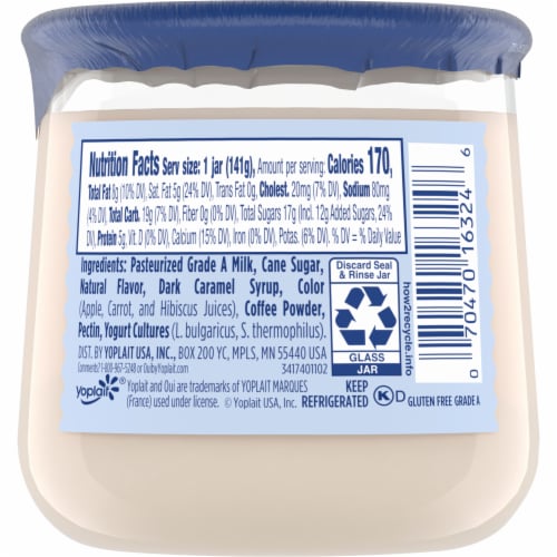 Oui by Yoplait Coffee Whole Milk French Style Yogurt Jar Perspective: right