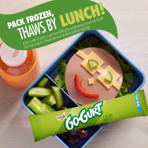 Go-GURT Gluten Free Cotton Candy Kids Fat Free Yogurt Tubes Perspective: right