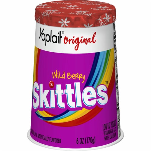 Yoplait Original Skittles Wild Berry Low Fat Yogurt Cup Perspective: right