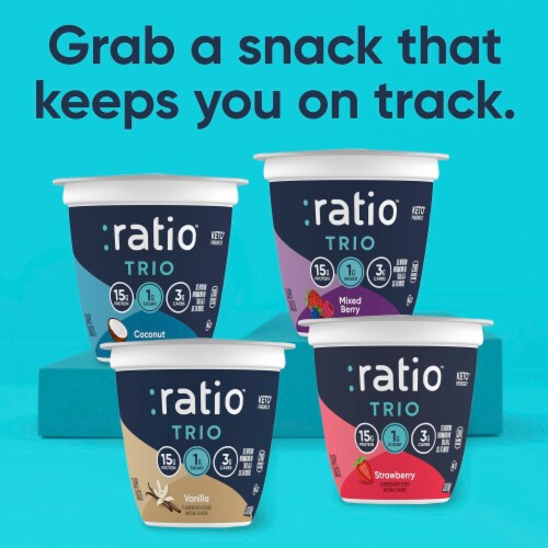 Ratio Keto Friendly Strawberry Dairy Snack Perspective: right