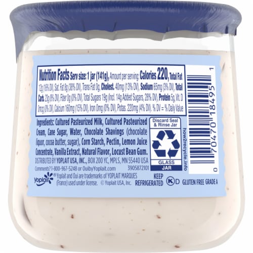 Oui by Yoplait Vanilla and Chocolate Whole Milk French Style Yogurt Jar Perspective: right