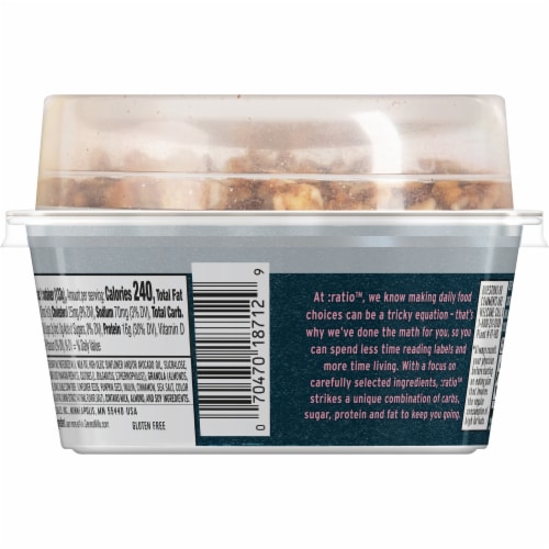 Ratio Keto Friendly Strawberry Yogurt Cultured Dairy Snack With Granola Perspective: right