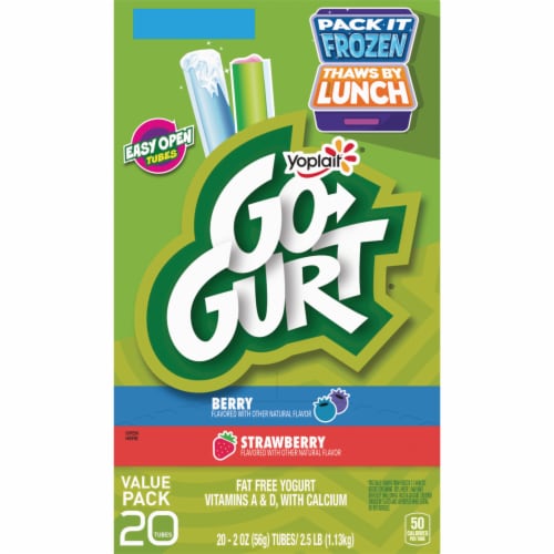 Go-GURT Gluten Free Berry and Strawberry Kids Fat Free Yogurt Tubes Perspective: right