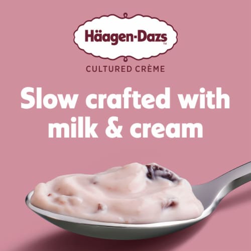 Haagen Dazs Black Cherry Cultured Crème Yogurt Style Snack Perspective: right