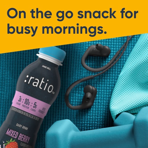 :ratio Mixed Berry Ten g Protein Keto Friendly Dairy Drink Perspective: right