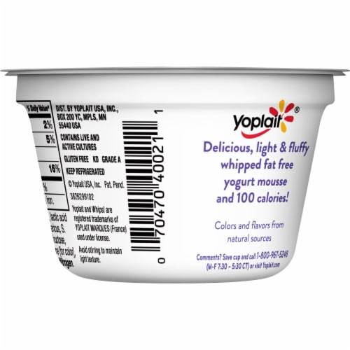 Yoplait Whips Greek 100 Strawberry Low