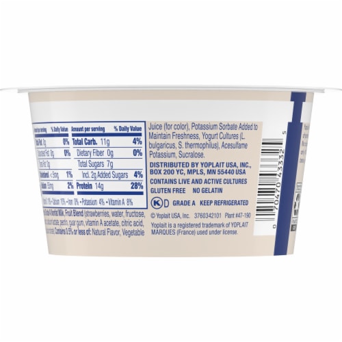Yoplait Greek Yogurt Fat Free Yogurt Strawberry Perspective: right