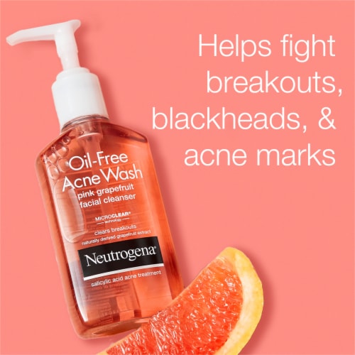 Neutrogena Oil-Free Acne Face Wash Pore Cleansing with Pink Grapefruit & Salicylic Acid Perspective: right