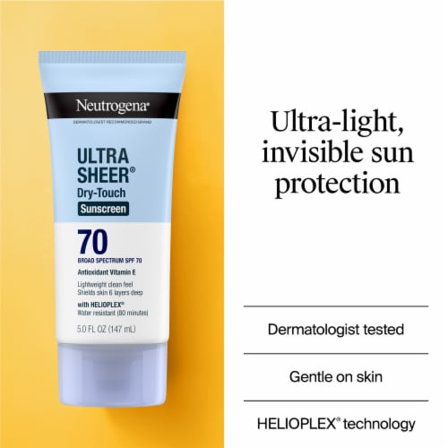 Neutrogena Ultra Sheer Dry-Touch Sunscreen Lotion Broad Spectrum SPF 70 Perspective: right