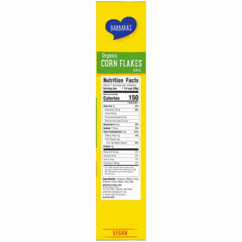 Barbara's Corn Flakes Organic Cereal Perspective: right
