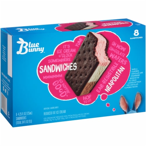 Blue Bunny Neapolitan Ice Cream Sandwiches Perspective: right