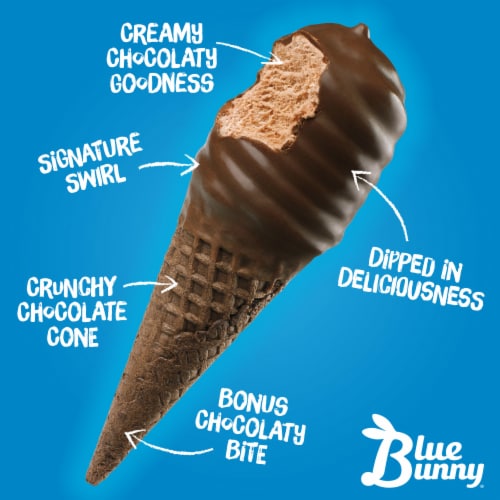 Blue Bunny® Mini Swirls® Chocoate Ice Cream Cones Perspective: right