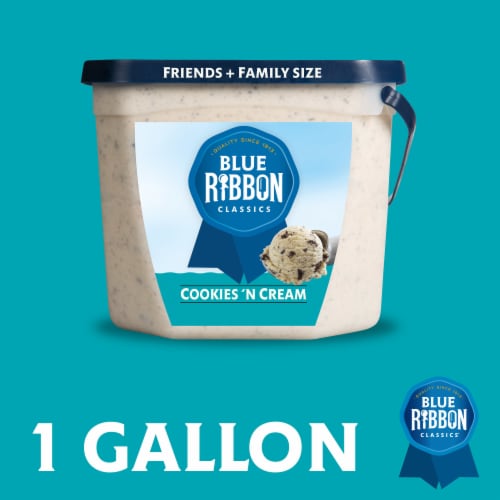 Blue Ribbon Classics Cookies and Cream Frozen Dessert Pail Perspective: right