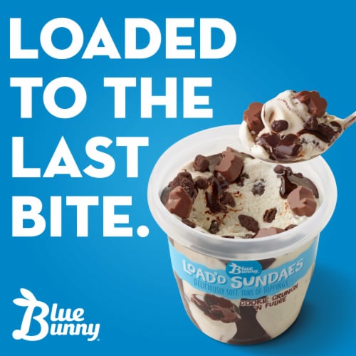 Blue Bunny® Load'd Sundaes® Cookie Crunch 'N Fudge Ice Cream Perspective: right