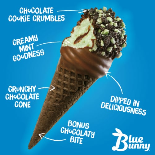 Blue Bunny Mini Swirls Mint Cookie Crunch Frozen Dessert Perspective: right