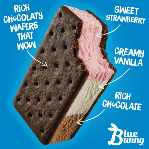 Blue Bunny Neapolitan Frozen Dessert Sandwich Perspective: right
