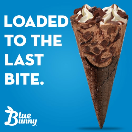Blue Bunny® Load'd Cones® Brownie Bomb Frozen Dairy Dessert Cones Perspective: right