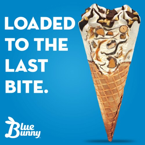 Blue Bunny Load'd Cones Bunny Tracks Frozen Dessert Perspective: right