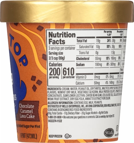 Halo Top® Chocolate Caramel Lava Cake Keto Frozen Dessert Perspective: right