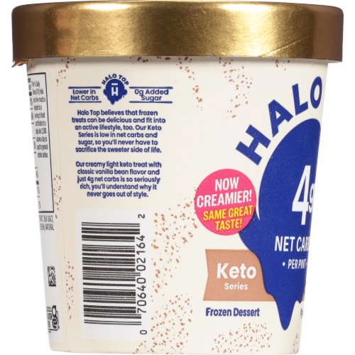 Halo Top® Keto Vanilla Bean Frozen Dessert Pint Perspective: right