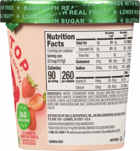 Halo Top® Strawberry Fruit Sorbet Perspective: right