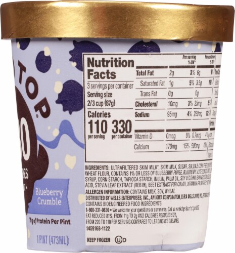 Halo Top Blueberry Crumble Light Ice Cream Perspective: right