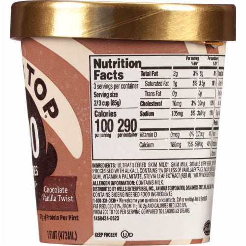 Halo Top® Chocolate Vanilla Twist Light Ice Cream 16 fl oz Perspective: right