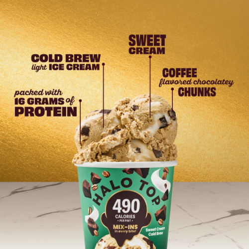 Halo Top Sweet Cream Cold Brew Light Ice Cream Perspective: right