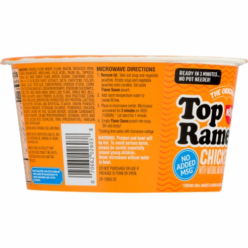 Nissin Top Ramen Chicken Flavor Ramen Noodle Soup Perspective: right