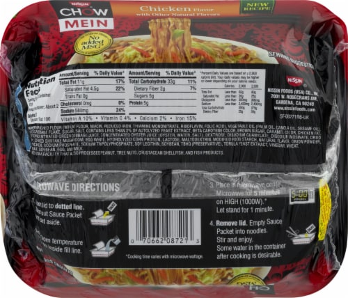 Nissin Chicken Flavor Chow Mein Noodles Perspective: right
