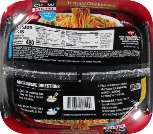 Nissin Teriyaki Chicken Flavor Chow Mein Noodles Perspective: right