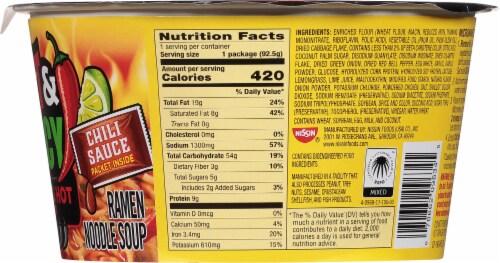 Nissin® Hot & Spicy Blazing Hot Flavor Ramen Noodle Soup Bowl Perspective: right