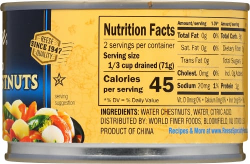 Reese® Sliced Water Chestnuts Perspective: right