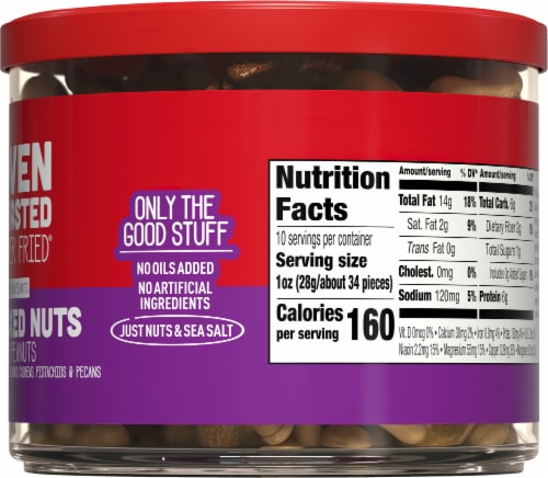 Fisher® Oven Roasted Never Fried® Mixed Nuts with Peanuts & Sea Salt Perspective: right