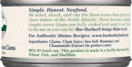 Bar Harbor Whole Gourmet Ocean Clams Perspective: right