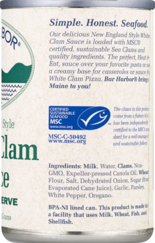 Bar Harbor® New England Style White Clam Sauce Perspective: right