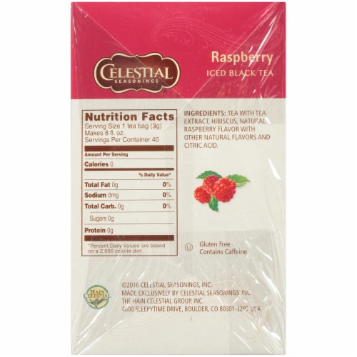 Celestial Seasonings Cool Brew Raspberry Iced Black Tea Bags Perspective: right