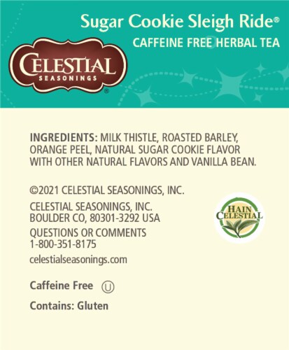 Celestial Seasonings® Sugar Cookie Sleigh Ride Holiday Tea Bags Perspective: right