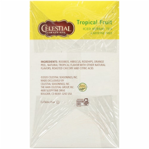 Celestial Seasonings Tropical Fruit Cool Brew Iced Herbal Tea Bags Perspective: right