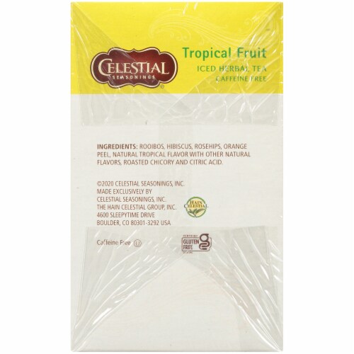 Celestial Seasonings Tropical Fruit Cool Brew Iced Herbal Tea Bags Perspective: right