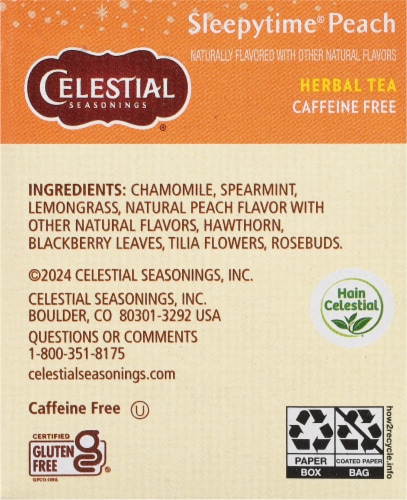 Celestial Seasonings Sleepytime Peach Herbal Tea Bags Perspective: right