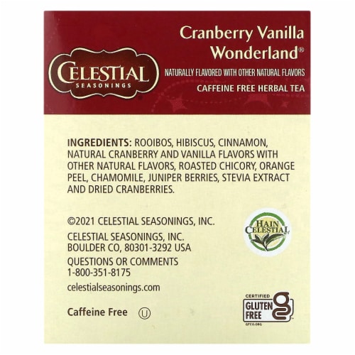 Celestial Seasonings® Cranberry Vanilla Wonderland® Caffeine Free Tea Bags Perspective: right