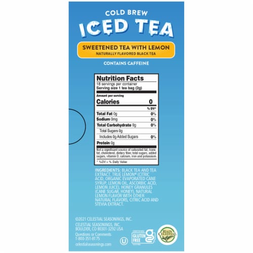 Celestial Seasonings® Sweetened with Lemon Cold Brew Iced Tea Perspective: right