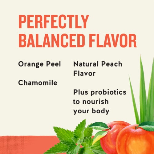 Celestial Seasonings Caffeine Free Peach + Probiotics Herbal Tea Perspective: right