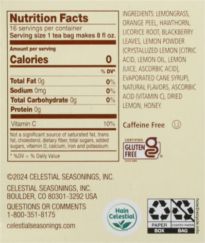 Celestial Seasonings® Lemon Honey Drop Herbal Tea Bags Perspective: right