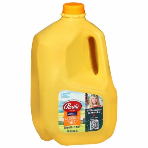 Purity Sweet Acidophilus 1% Lowfat Milk Perspective: right