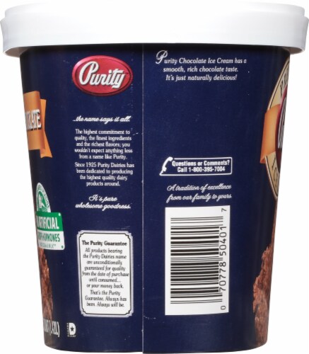 Purity All Natural Chocolate Ice Cream Tub Perspective: right