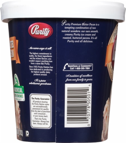Purity All Natural Butter Pecan Ice Cream Tub Perspective: right